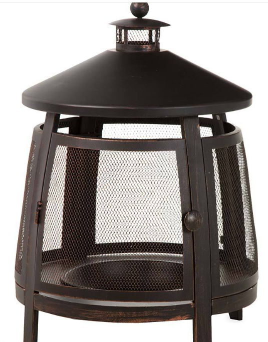 Customized outdoor Furniture garden fire pit metal fireplace with grill plate