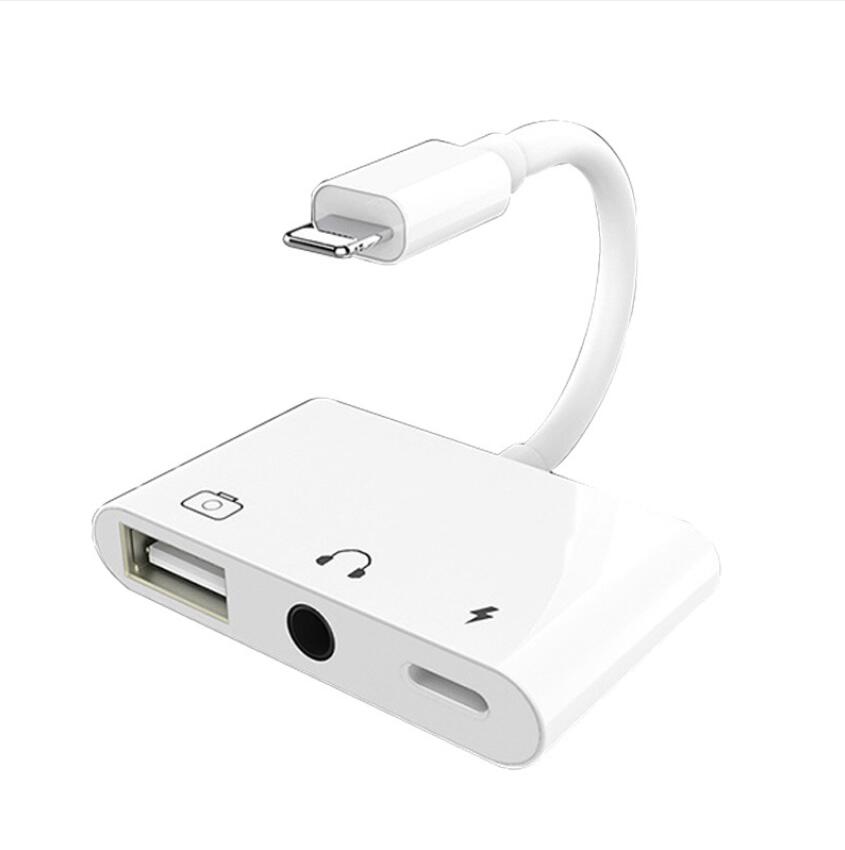 Наушники с функцией зарядного 3 в 1 otg usb флэш-накопитель для iphone, чтобы 3,5 мм jack разъем кабеля