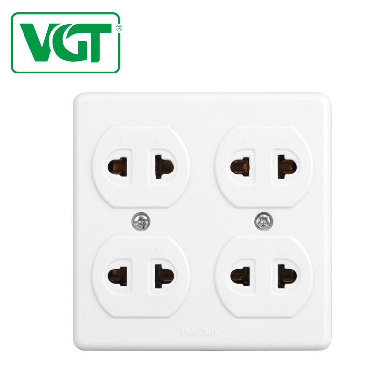 VGT хорошего качества 4 порта сетевой фильтр для 2 Pin вилки