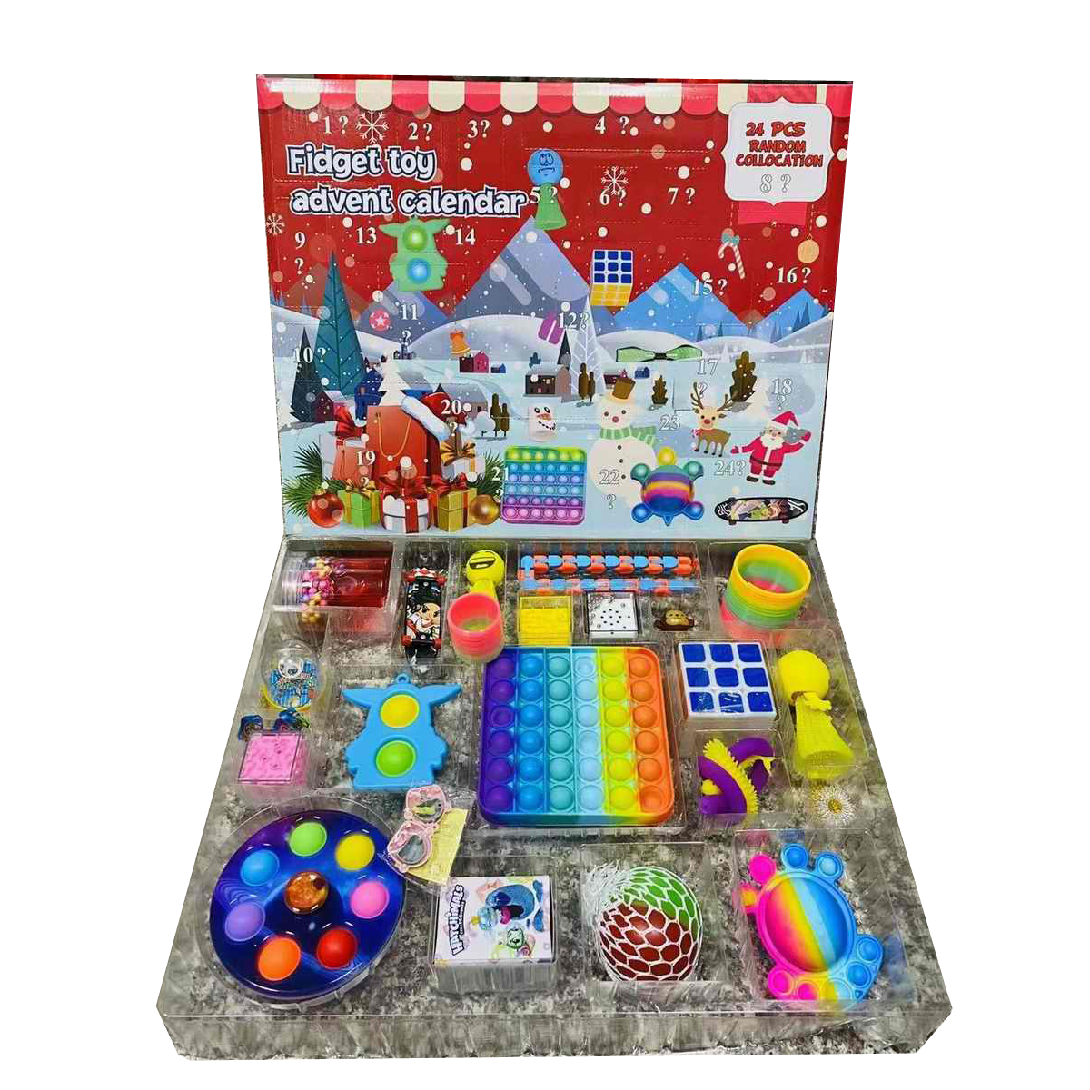 Amazon Hot Sale Mystery Box Fidget Sensory Toys Advent Calendar Gift Box (STOCK !ready to ship)