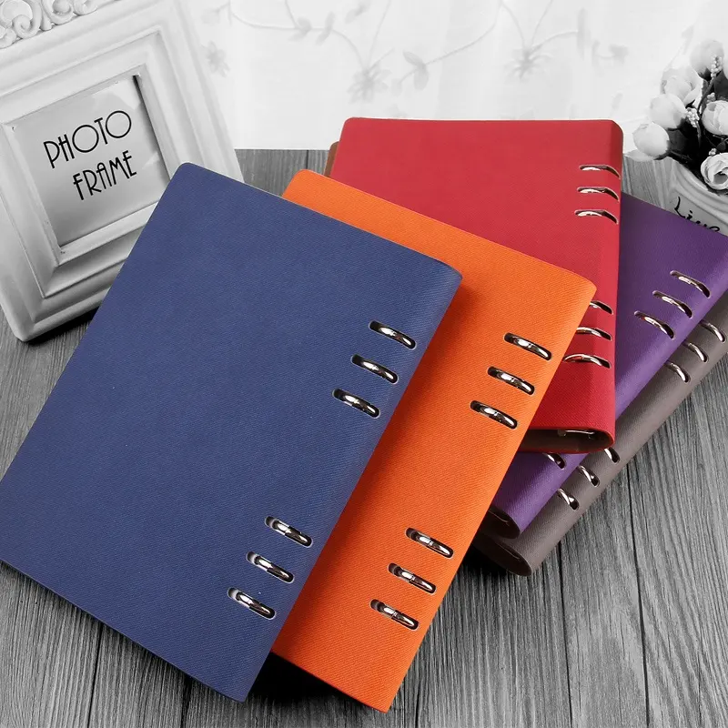 Bound Notebook 2021 Wholesale A5 Custom Design Leather Hardcover Coil Bound Diary Notebook