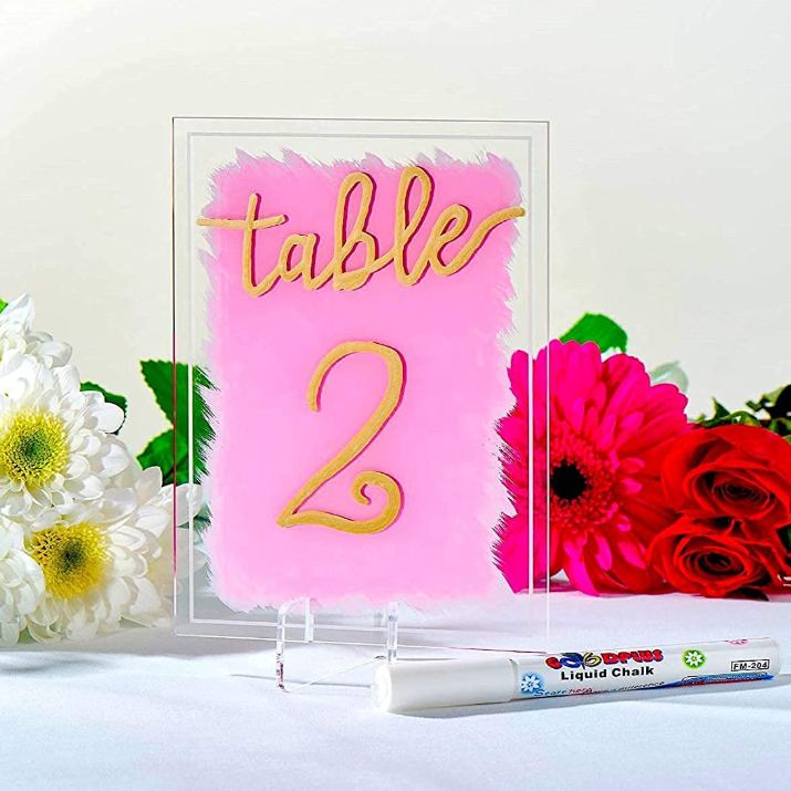10 Pieces Rectangle Clear Table Number Wedding Acrylic Table Numbers For Wedding Table Number Holder