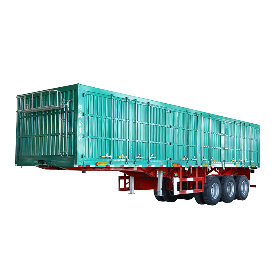 Heavy Duty Van Type Cargo Semitrailer truck dry van trailer with tipper semi trailer