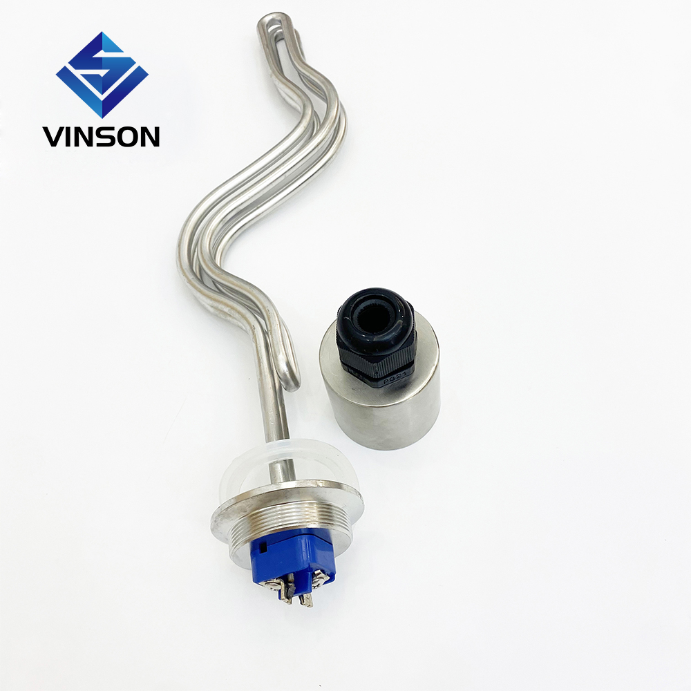 VINSON 3600W/5500W Ripple Shape 1.5" Tri-clamp Electric Water Boiler Heating Element Brewing immersion Heating Element