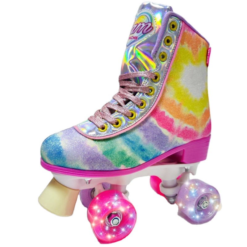 Hot Selling Cheap Four Wheels Fashion Ladies Girls High Heel Pink Roller Skates Shoes