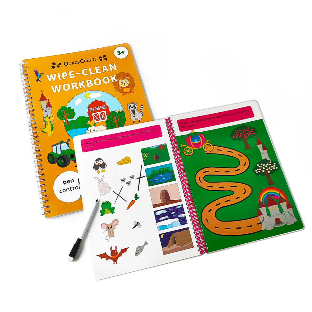 New Product Pen Control Training Book With Eraser And Pen Reusable Baby Toys Exercise Books Wipe-Clean Workbook