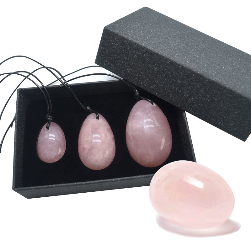 Factory Price Hot New Products Stand Rose Quartz Yoni Eggs Crystal Gemstone Yoni Eggs Set For Vaginal With Gift Box