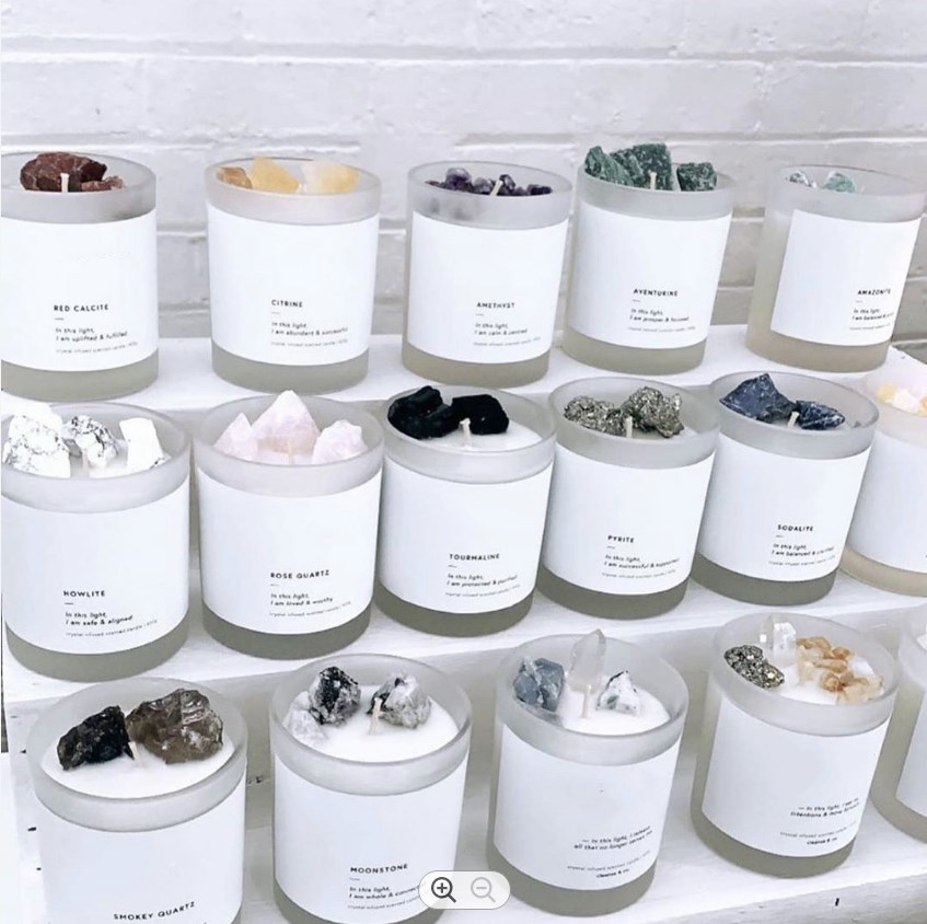 Valentine's Private Label Customization Customizable High Quality crystal scented Soy Luxury Candles With Crystals