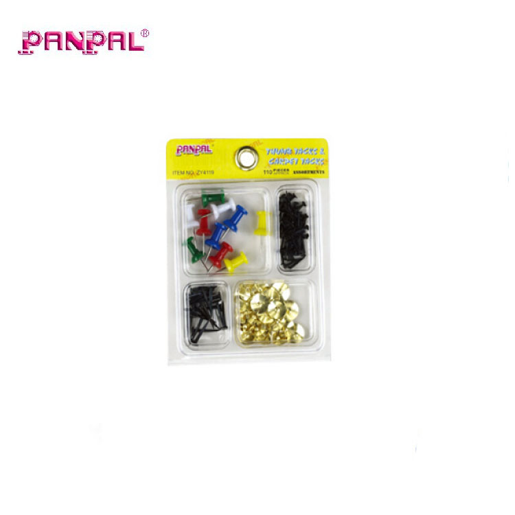 Вэньчжоу дешевые декоративные аппаратные средства 110PC Thumb Tack, Push Pin и Tack набор