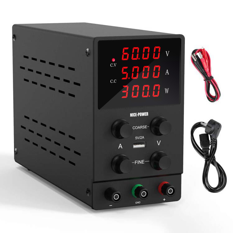 Регулируемый 0 ~ 60V переменного тока 0 ~ 5A DC скамья переключатель питания постоянного тока переменной с 4-знака после запятой отображения и 5V/2A интерфейс