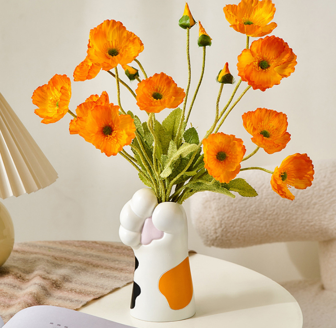 Wholesale Nordic Creative Cat Claw Resin Flower Vase For Home Kitchen Decoration