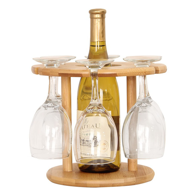 Home Office Restaurant Decoration Bamboo Red Wine Goblet Storage Shelf Wine Glass Drying Rack