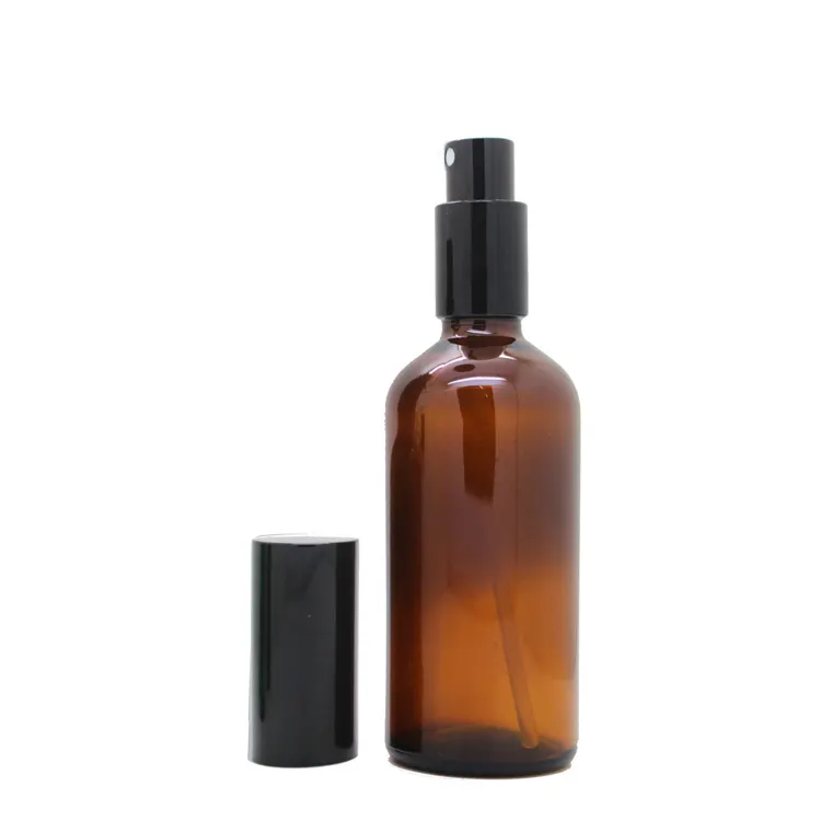50ml 100ml Amber glass spray bottle for cosmetic packaging