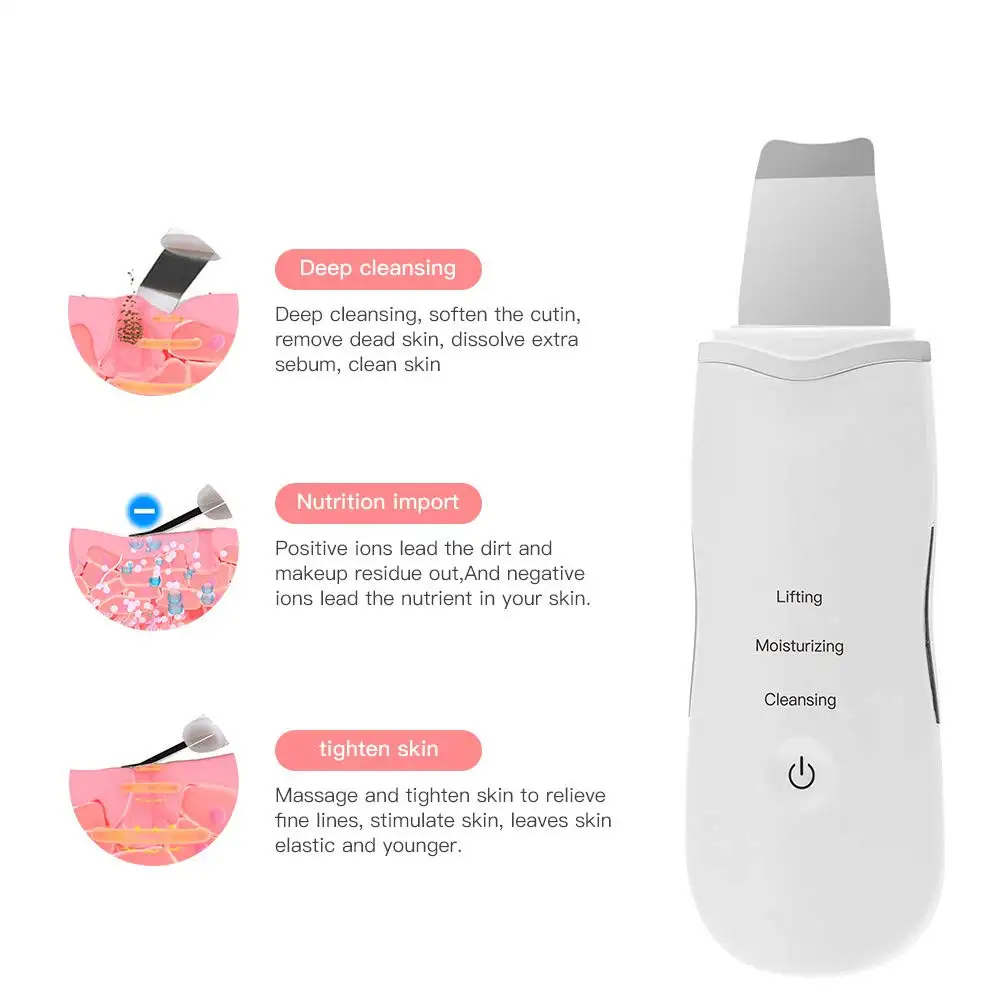 Removes Dead Skin Reduce Blackheads Clean Pores Three Modes Adjustable Beauty Personal Care Cleanser Ultrasonic Skin Scraper