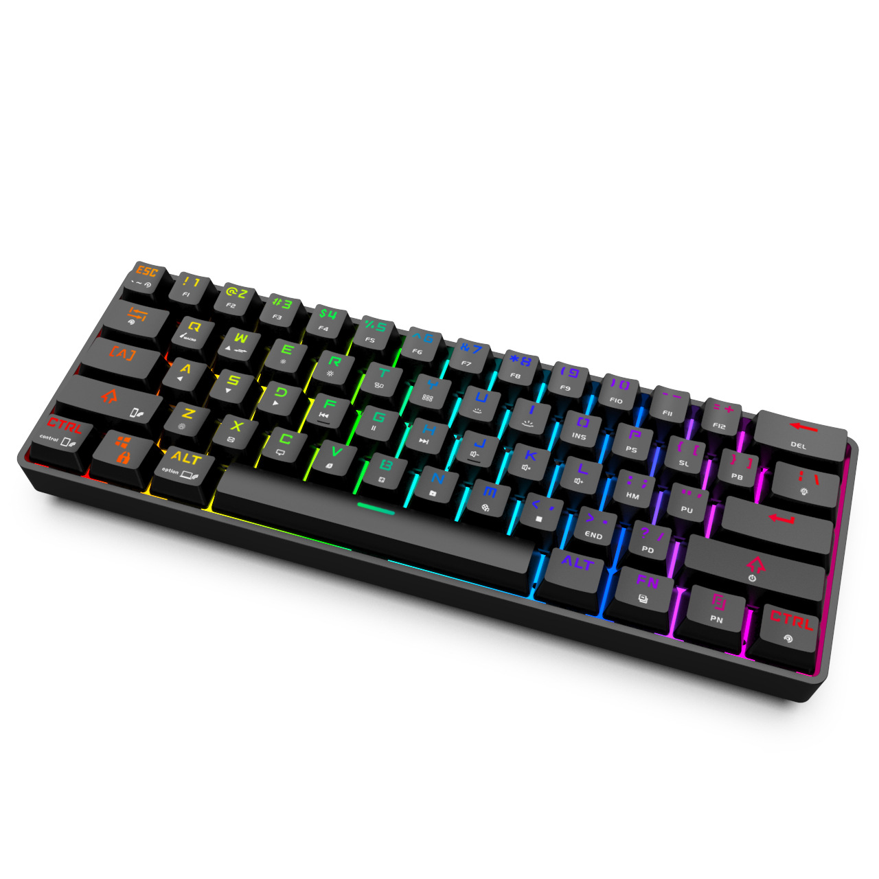 2021 Hot DK61 dual-mode Backlighting Mechanical Gaming Keyboard 61 Keys Green Switches Backlit Keyboard for Gamer Laptop