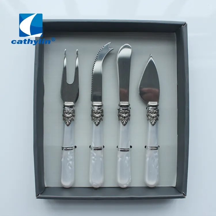 Cheese Knife Set Elegant Stainless Steel Plastic Handle Marble Cake Cutter And Knife Server Set Wedding Cheese Tools