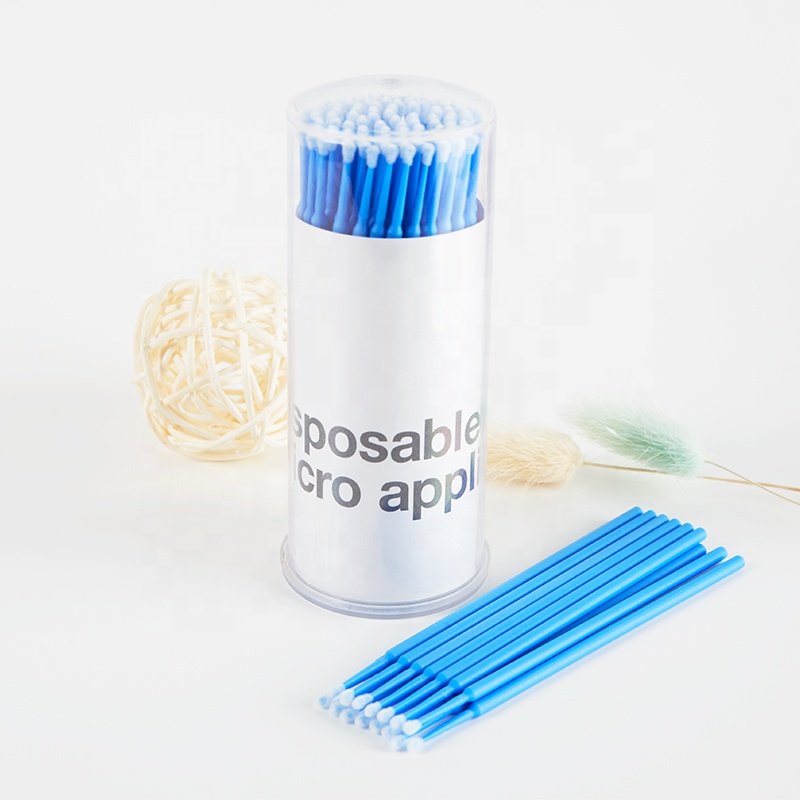 100Pcs/Box Eye Makeup Disposable Eyelash Cleaning Swab Micro Cotton Swab Stick