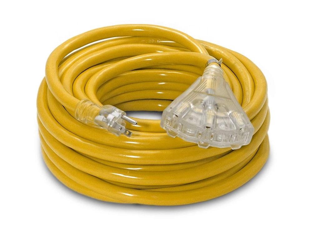 15-Amp 50-ft 10/3 Heavy Duty 3-выход освещенные желтый 50 '10-калибр Заземленный удлинитель
