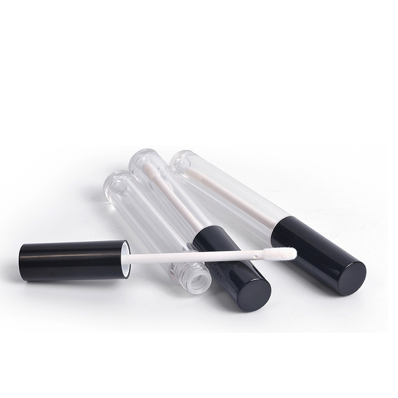Custom 10ml Clear Refillable Empty Balm Lipstick Container Lip Gloss Tube with Brush