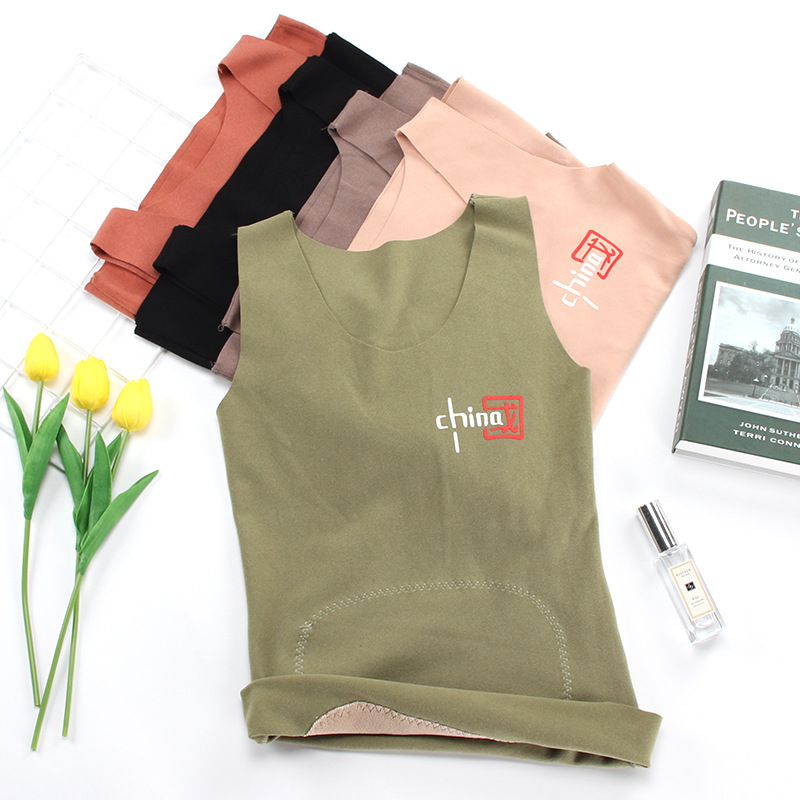 Wholesale Winter Thermal Vest Women's Plush Thickened Integrated Large Thermal Underwear Vest