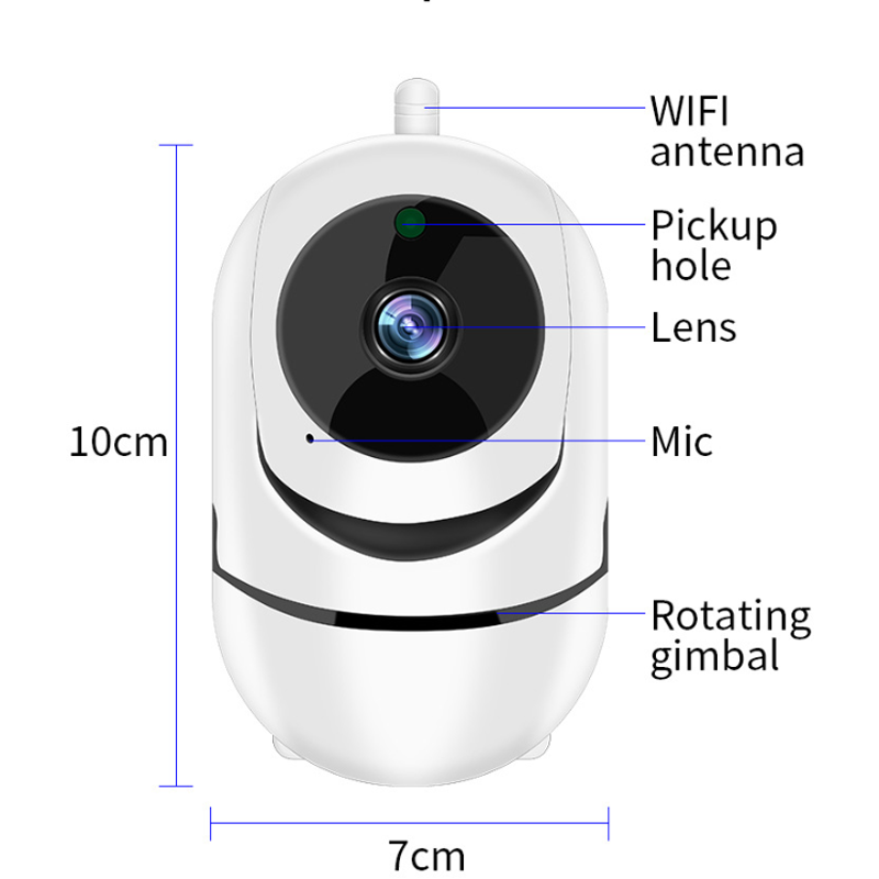 720P wifi wireless home HD security camera with Auto motion Tracking 2007018
