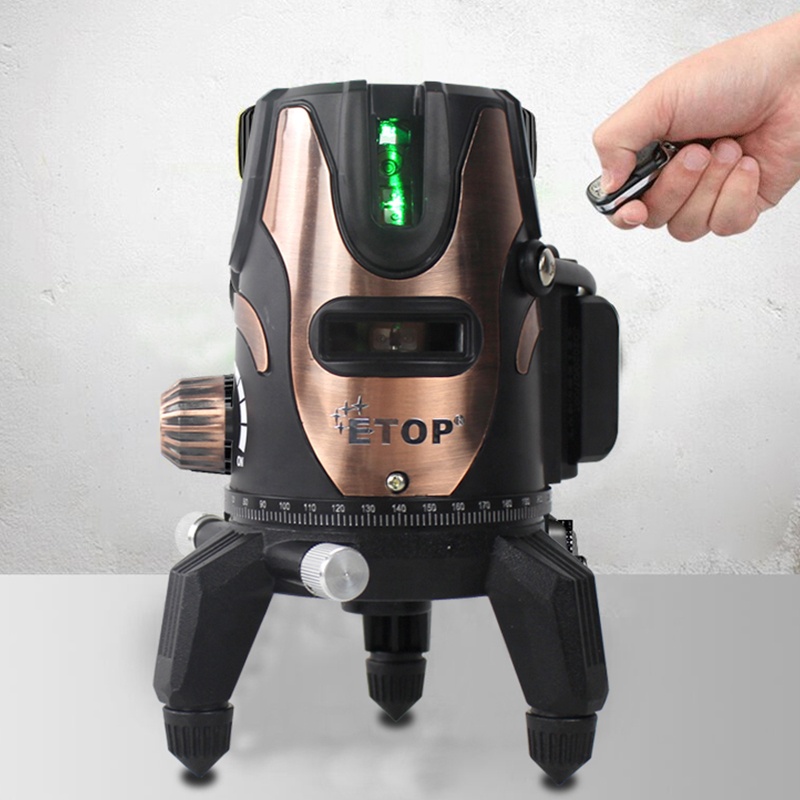 ETOP High Quality 3D Rotary laser 360 degrees Self-leveling 5 Lines Green Laser Level with Tripod