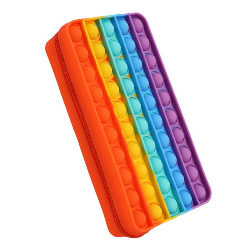 New Arrival Silicone Purse Push Pop Bubbles Simple Dimple Stationary Bag fidget toy Sensory Pencil Case