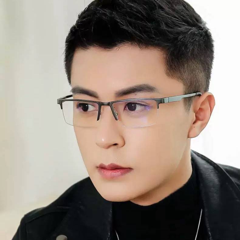 2024 Newest Reading Glasses Men Anti Blue Light Half Frame Business Computer Prescription Outdoors Driving Protection Eyeglasses