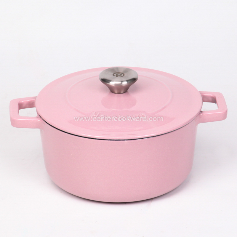 Wholesale manufacturer kitchenware Cook Ware pink nonstick Enamel Cast Iron Cooking Pot Enamel casserole dutch oven