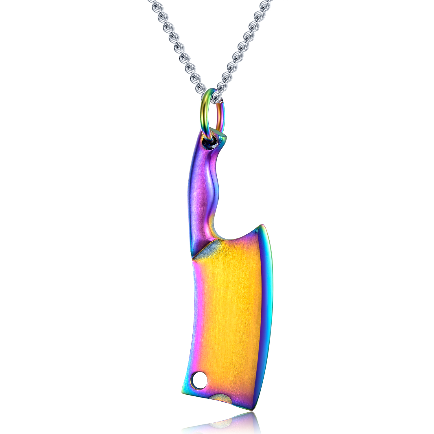 Factory Direct Sale Stainless Steel Jewelry Kitchen Knife Pendant Necklace for Men Boys Wholesale Custom Logo Accessories