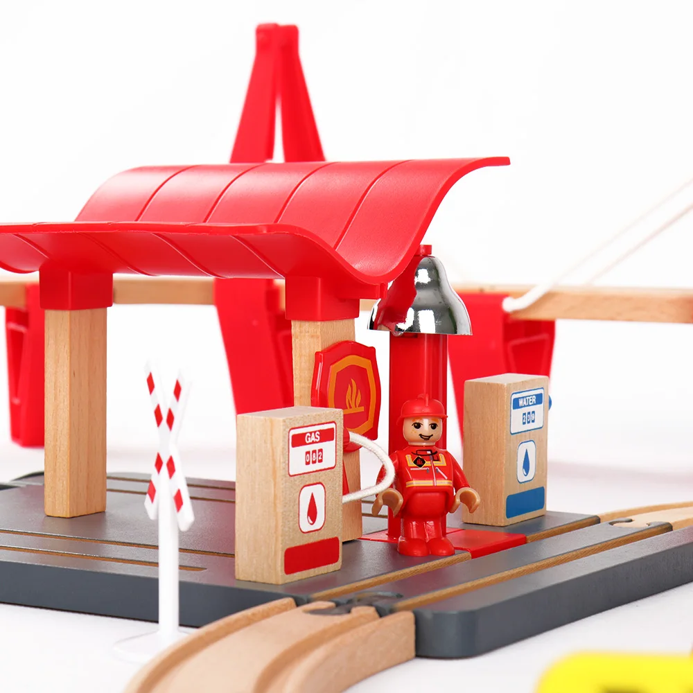 Train track toy roller coaster super long train team large wooden track sliding electric train early education and wisdom