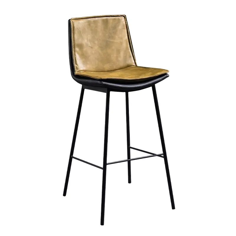 Modern design high quality simple and reliable backrest bar stool chair Pu fabric chair kitchen wooden architectural style life