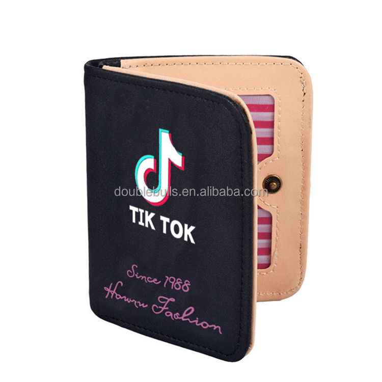 Оптовая продажа, женский короткий кошелек, квадратный Кошелек для монет Tik Tok, мини-карман для денег, квадратный держатель для карт