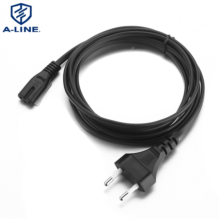 Лидер продаж на европейском рынке 2 шпильки plug and IEC C7 Разъем EU AC шнур питания 1,8 метров для Samsung LG TCL Sony ТВ