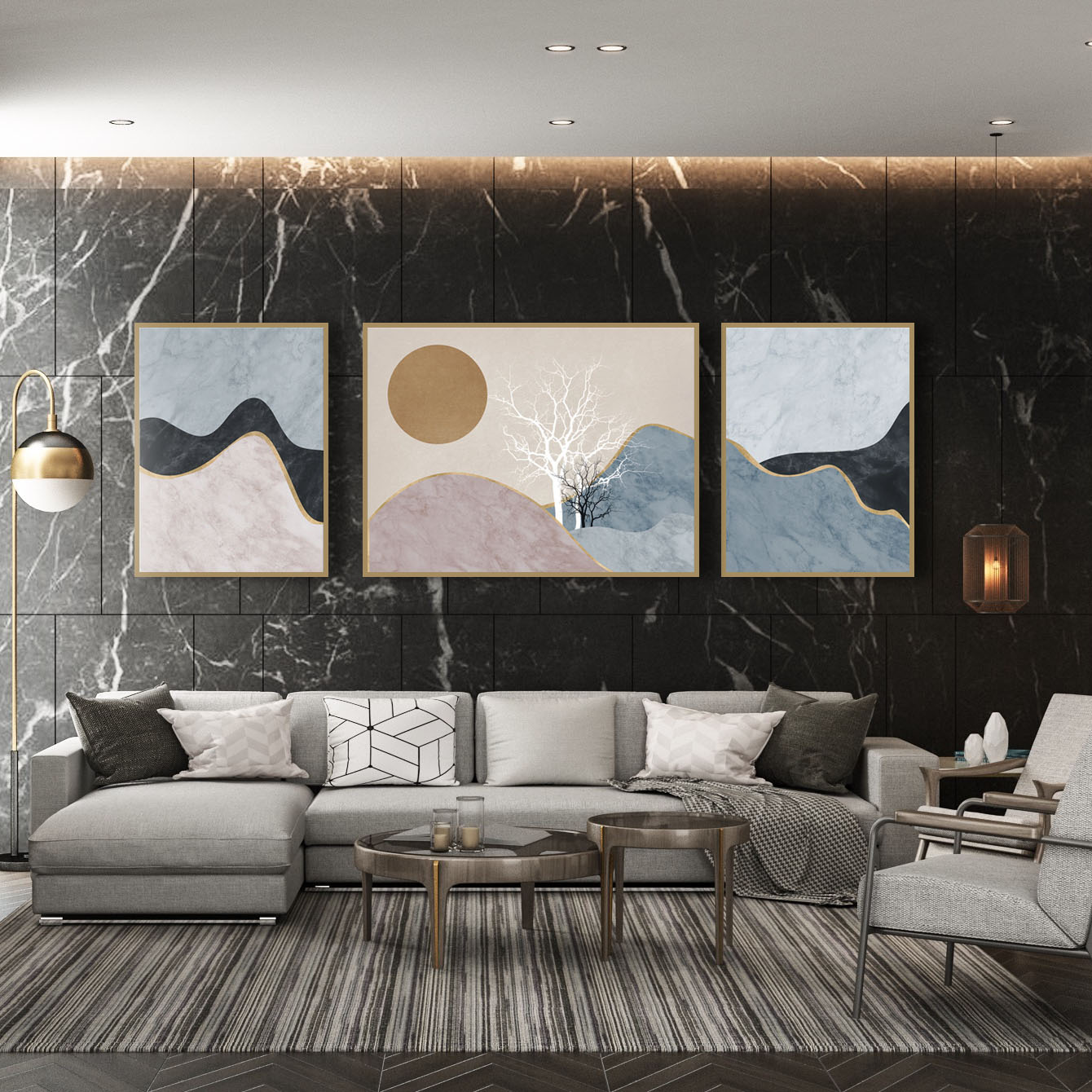 High Quality Crystal Painting 3 Panel Wall Decor Crystal Decorative Painting
