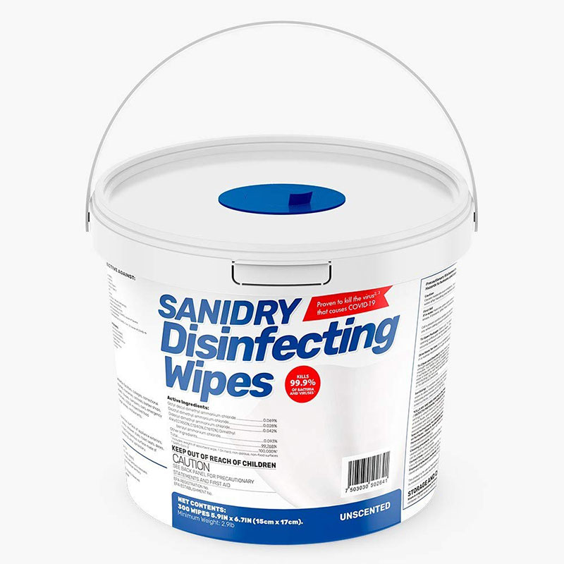 Multi-surface clean and fragrance-free disposable nonwoven cleaning wipes barrel industrial wet wipes