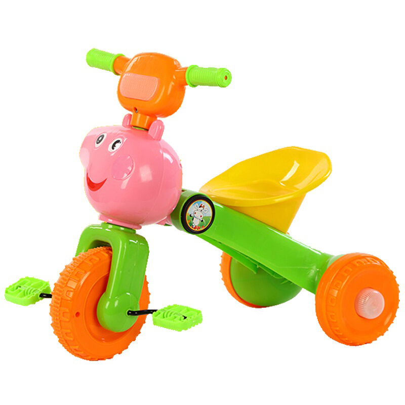 Factory folding plastic Kids Tricycle ride on car with Light and Music kid 2 in 1 trike folding baby balance bike for sale