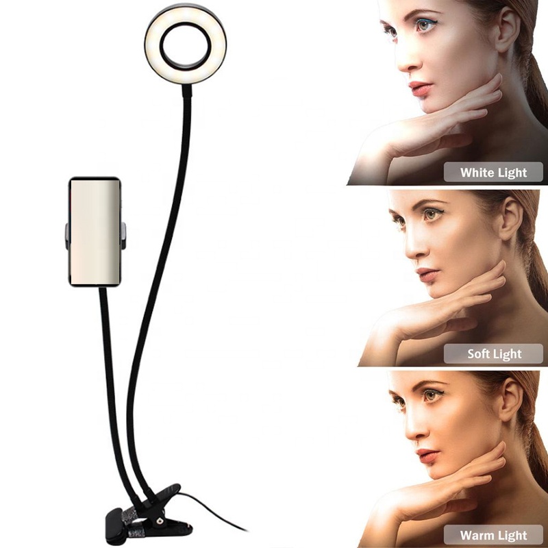 Гибкая Usb Led настольная лампа с светодиодная Кольцевая вспышка лампа настольная подставка для штатива-треноги с мобильного телефона держатель для видео-блогеров