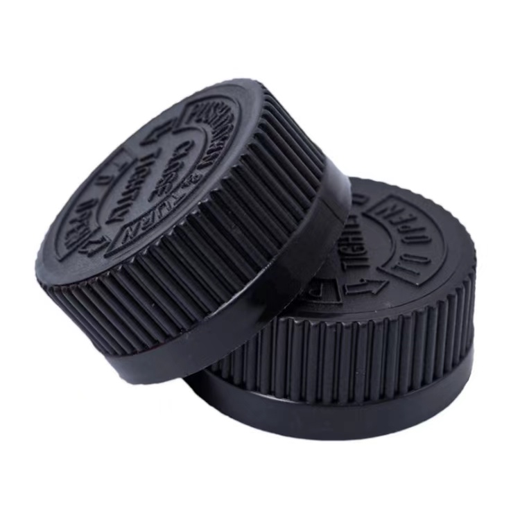 38mm 45mm 53mm Child Resistant PP Caps with heat induction Liners Pictorial Cap