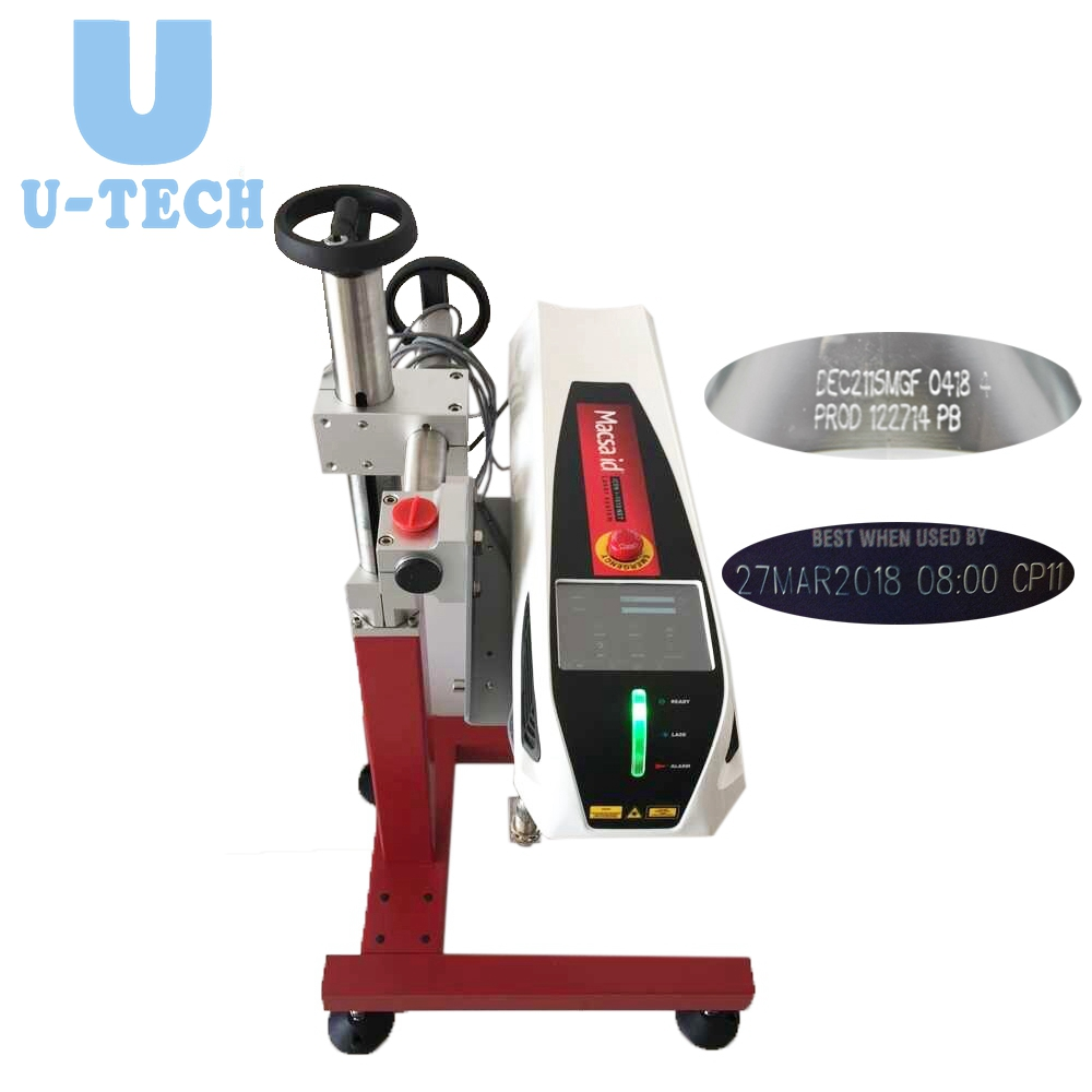 Full Automatic Online Flying Fiber Cut Co2 Laser Marking Machine For Plastic Bottle Can Date