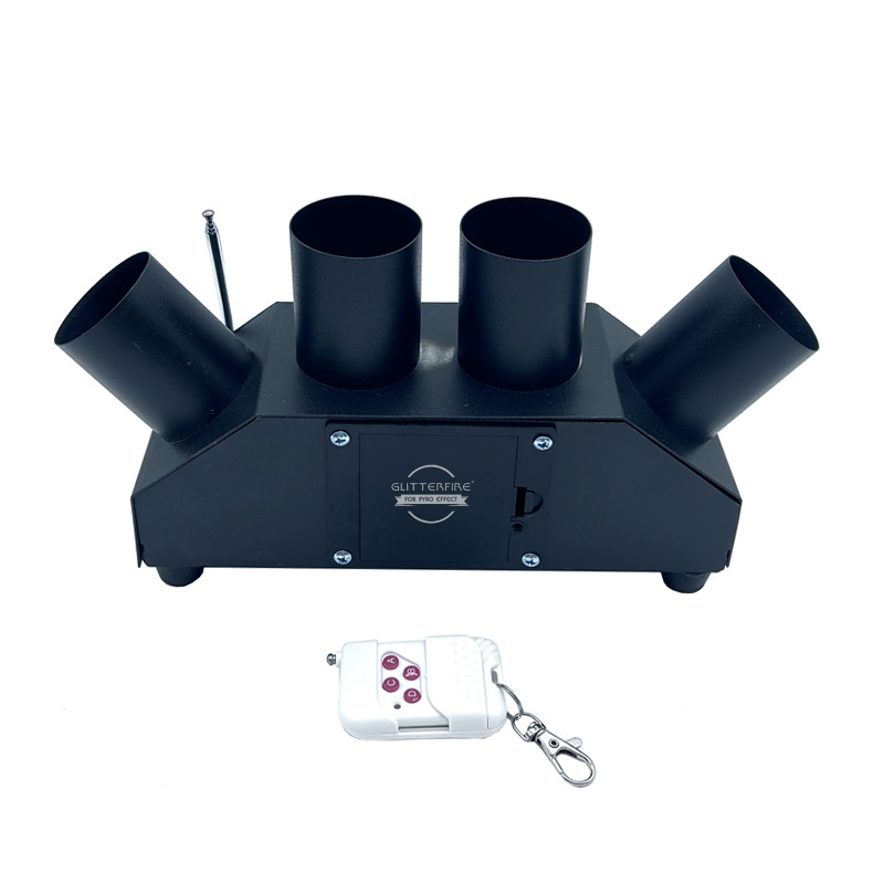 4 Shots Remote Control Fan Shape Fireworks Fountain Machine Indoor Stage Cold Flame Wireless Fireworks Firing System