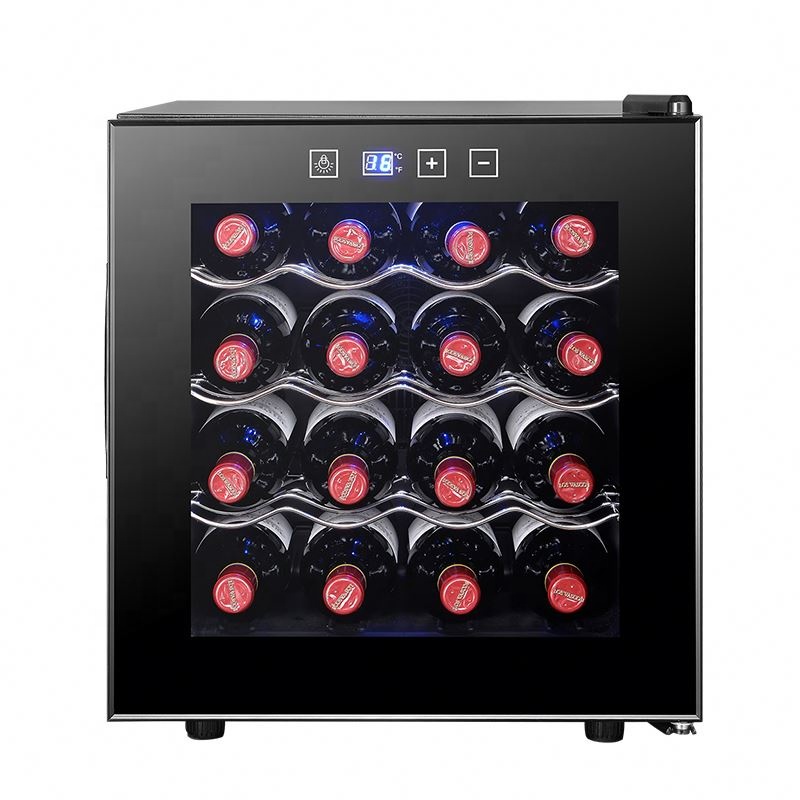 Factory custom luxury dual temperature vertical wine cellar with 92 bottles compressor cooling