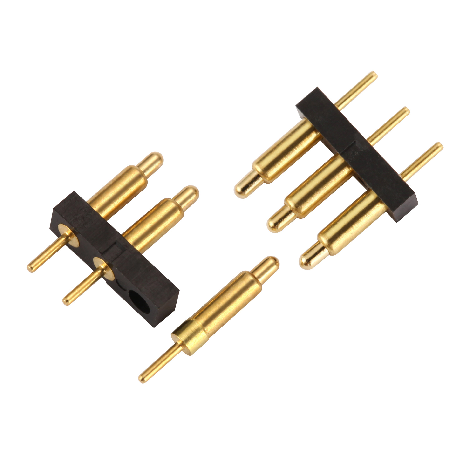 Stock spring pogo pin connector 3Pin gold plated DIP soldering pogo pin magnetic connector for battery