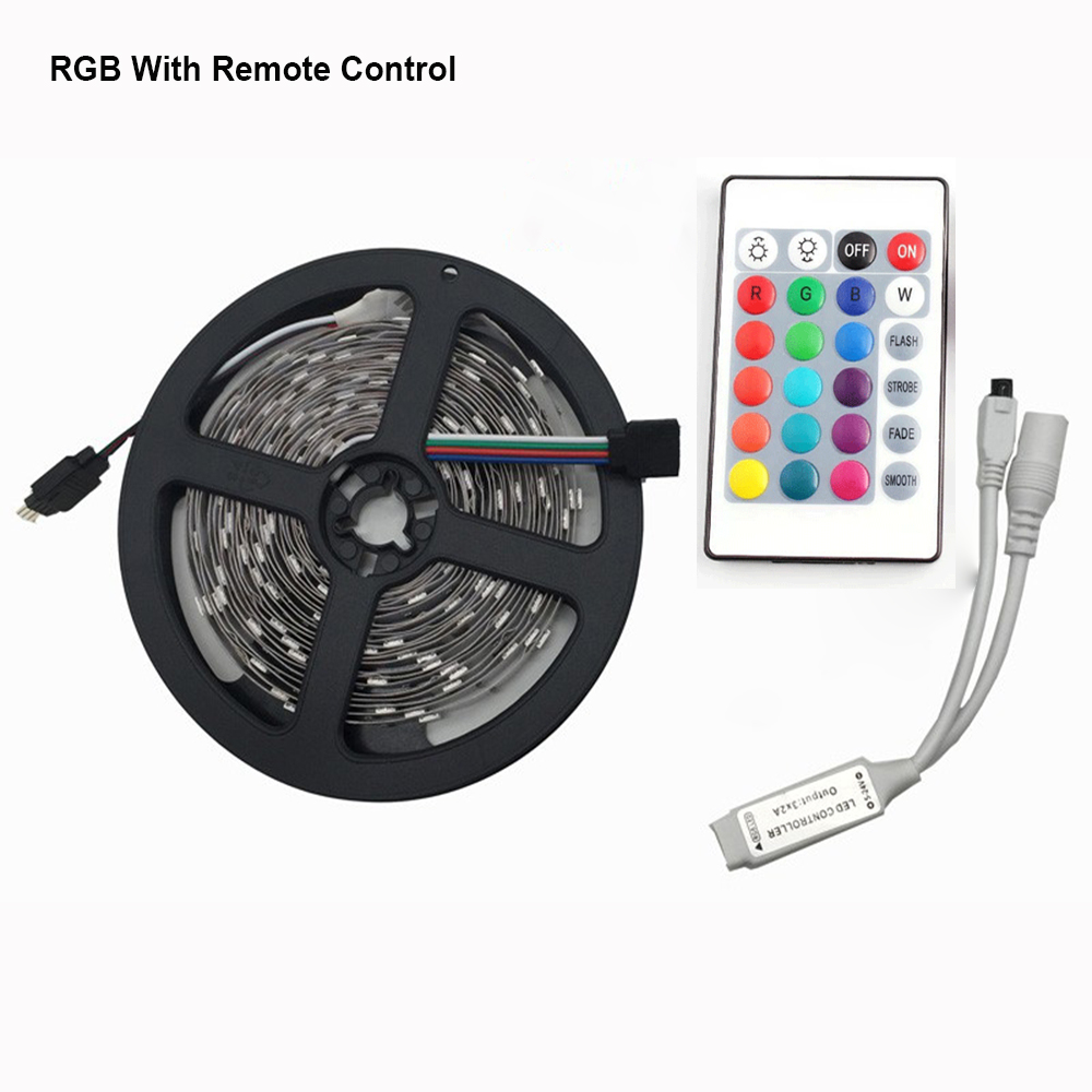 Светодиодная лента RGB 2835 5 в с USB для подсветки телевизора, декоративное освещение с 24 клавишами управления