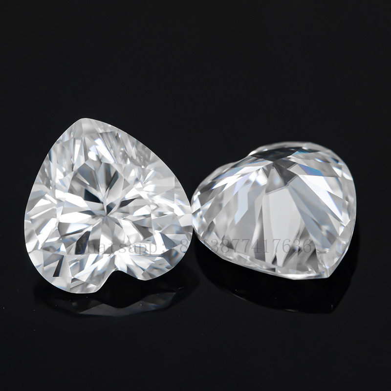 Zuanfa Gems 2 Carat Gold Moissanite Ring Accessory Heart Moissanite Rough Stones