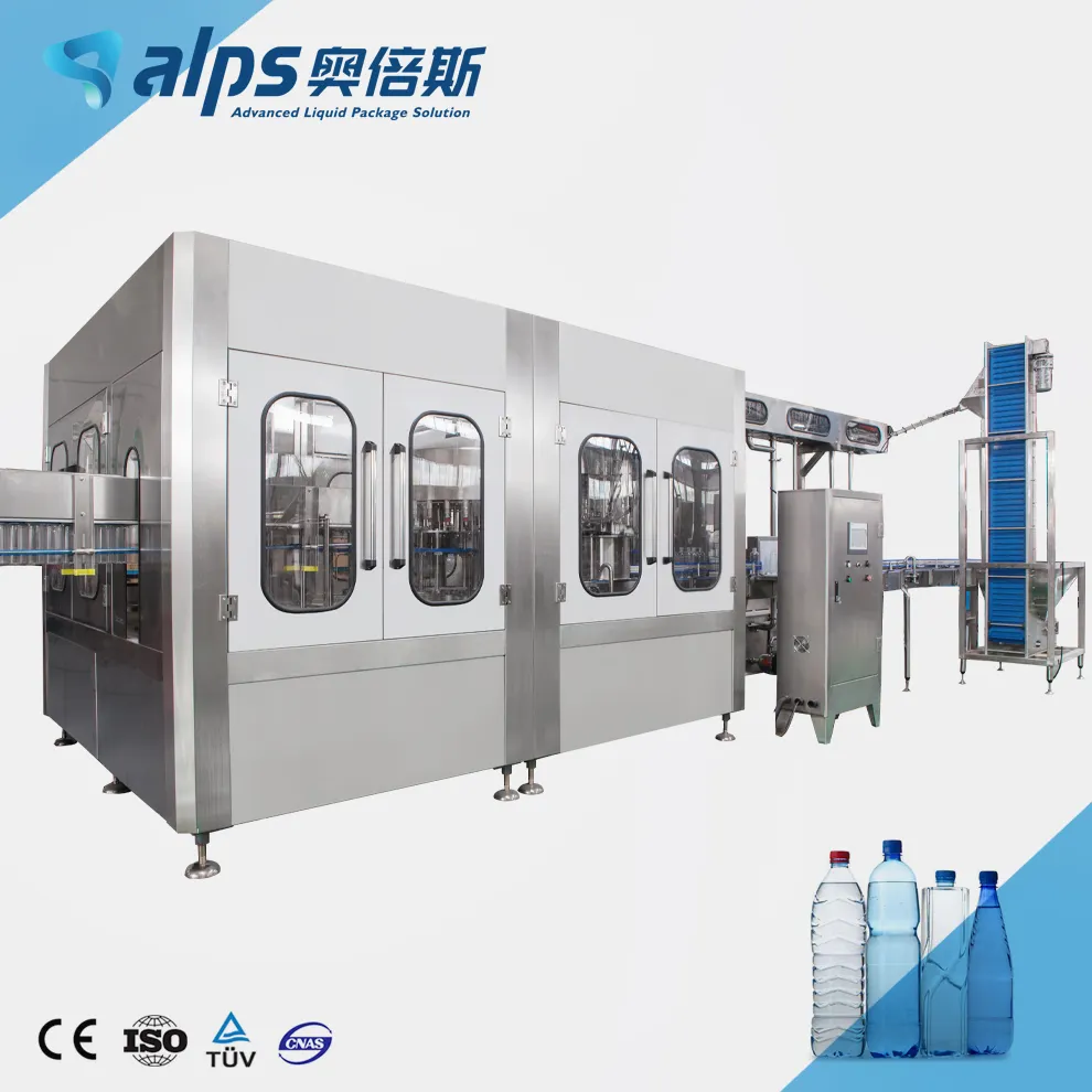 Complete PET Drinking Bottle Liquid Beverage Production Line Automatic Alkaline Mineral Pure Water Filling Machine