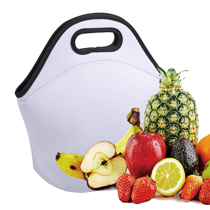 Ready To Ship Neoprene White Sublimation Blanks Lunch Tote Bag For Sublimation printing
