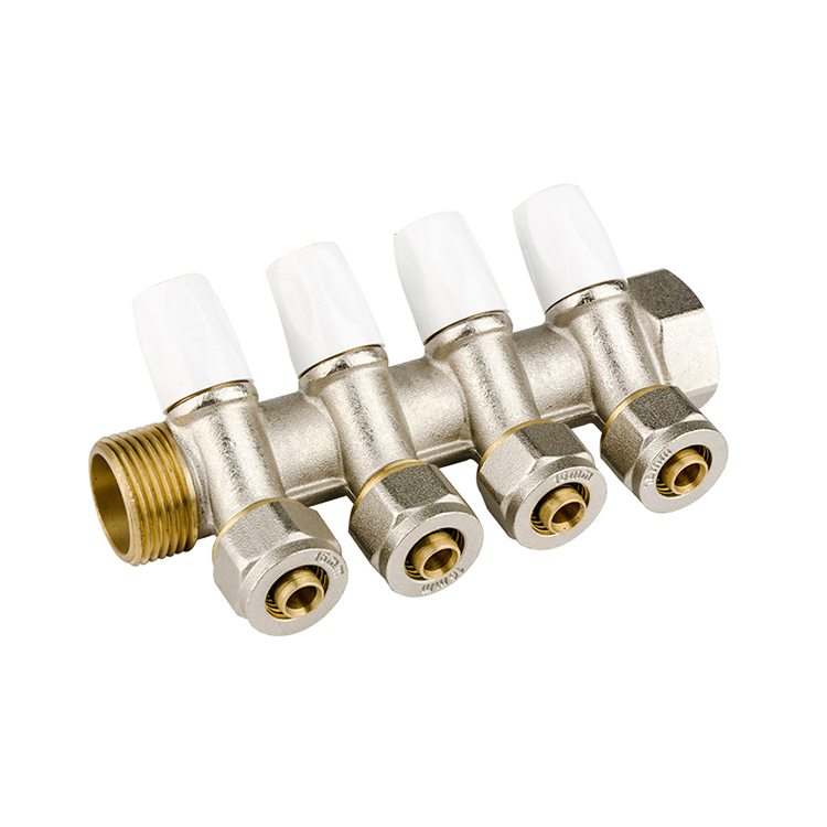 HELERO HT 100-8036 Brass cw617n 3/4" 4 ways manifold fitting underfloor heating manifold