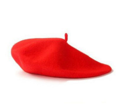 Explosion Solid Color Simplicity Outdoor All-match Winter Beret 100% Wool Hat For Women