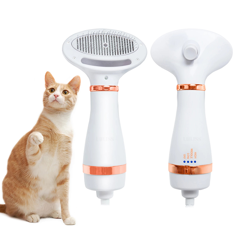 3 Temperatures Settings Upgraded Pet Hair Dryer Dog Hair Grooming Dryer with Slicker Brush Portable Dog Blower